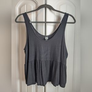Black cropped peplum tank top